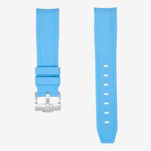 Curved Vertech Rubber Strap - Capri Blue