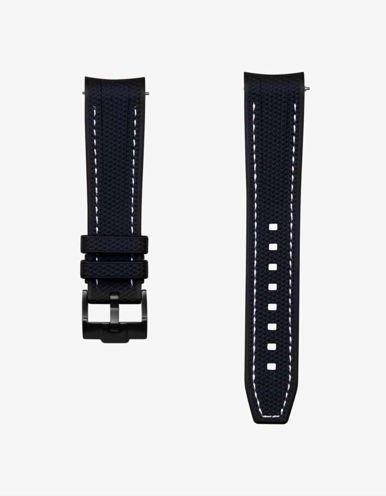 Cinturino in gomma Vertech Curvo – Cuciture Nero & Bianco