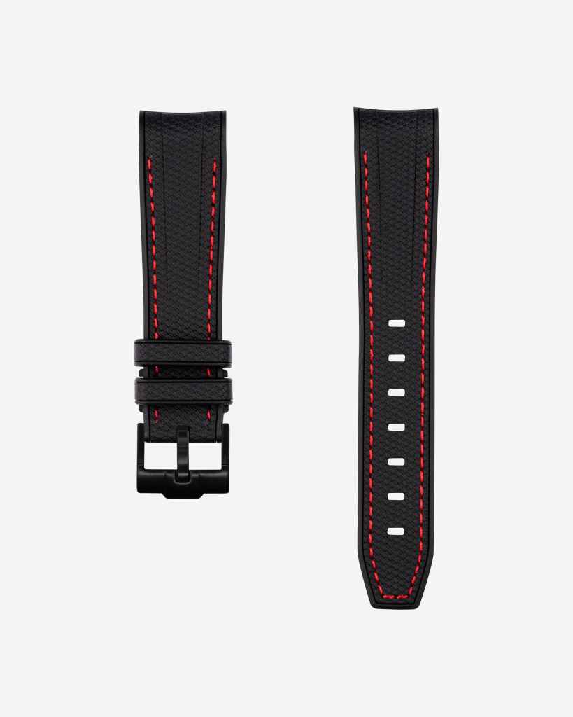 Cinturino in gomma Curved Vertech – cuciture nere e rosse