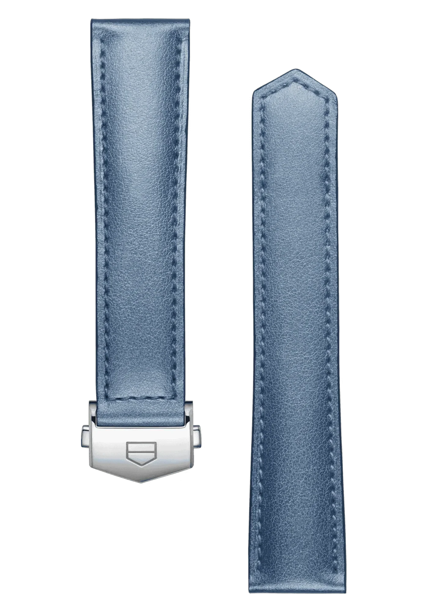 블루 레더 워치 스트랩 39mm