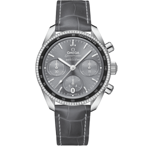Speedmaster 38 mm, steel on leather strap