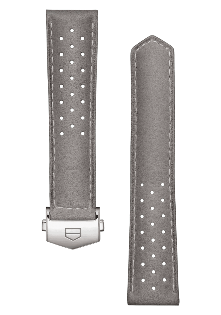 Carrera 39mm Grey Perforated Leather Strap