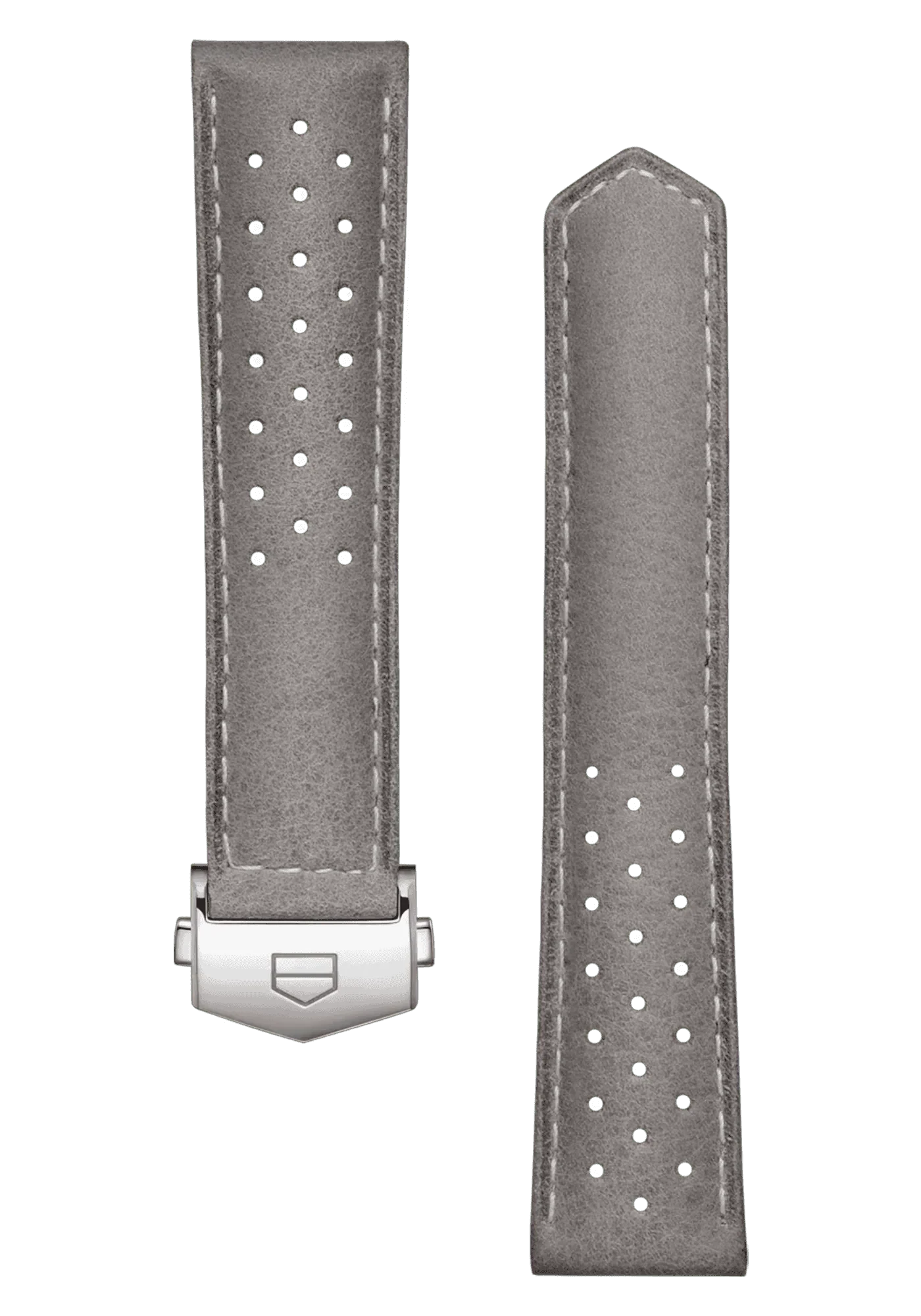 Pilkos spalvos odinis laikrodžio dirželis 39 mm