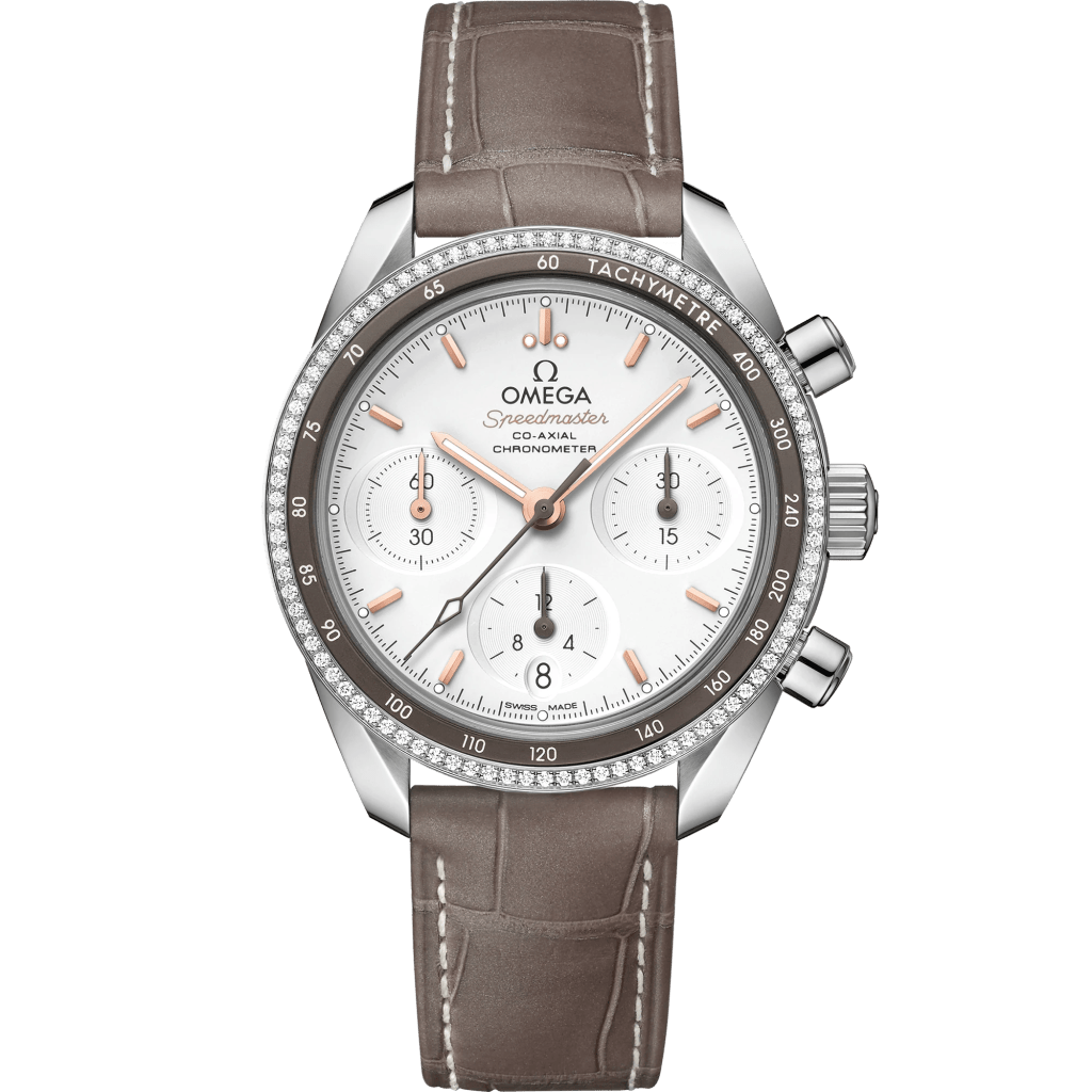 Speedmaster 38 мм, стомана с кожена каишка
