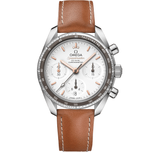 Speedmaster 38 mm, steel on leather strap