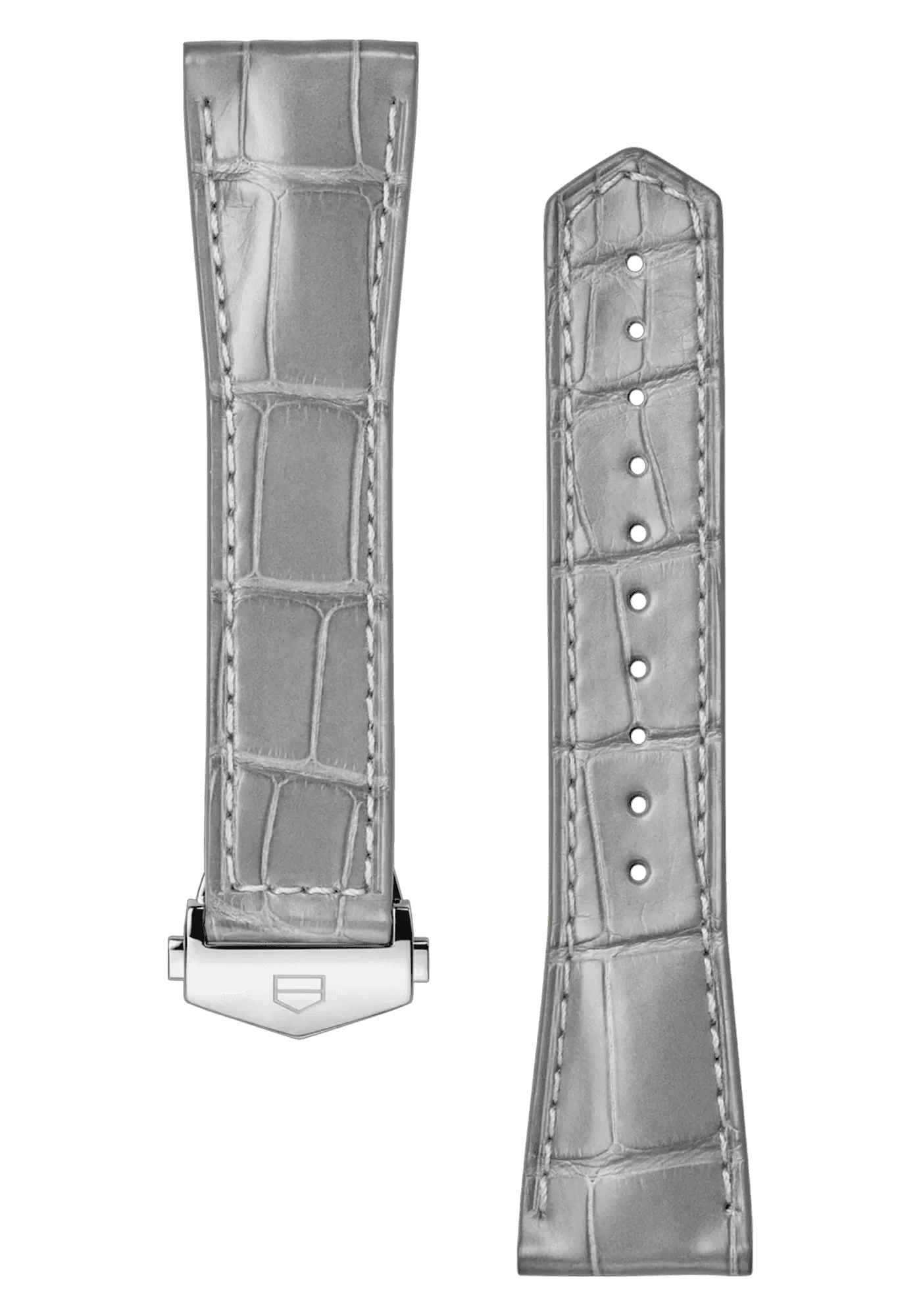 Correa de cuero de aligátor gris Carrera de 39 mm
