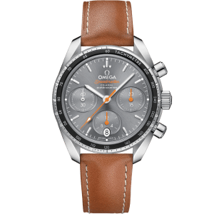 Speedmaster 38 mm, steel on leather strap