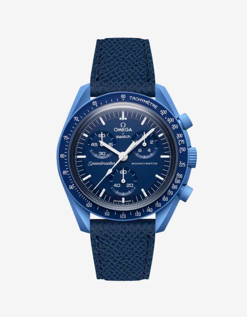 Relógio Azul com Bracelete Texturizada