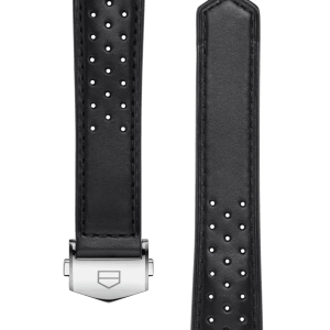Carrera 39MM Black Perforated Leather Strap