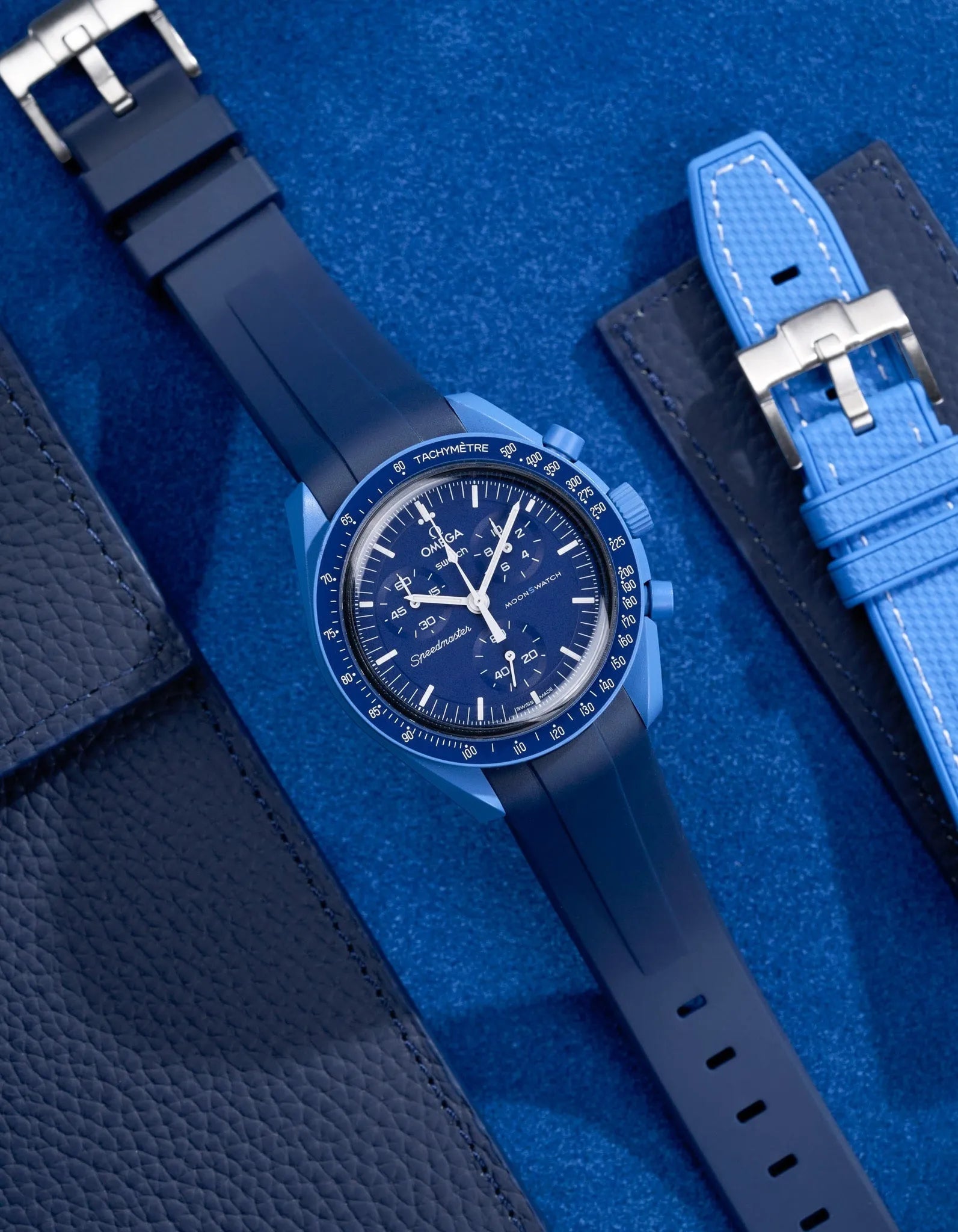 Gebogen rubberen band – blauw