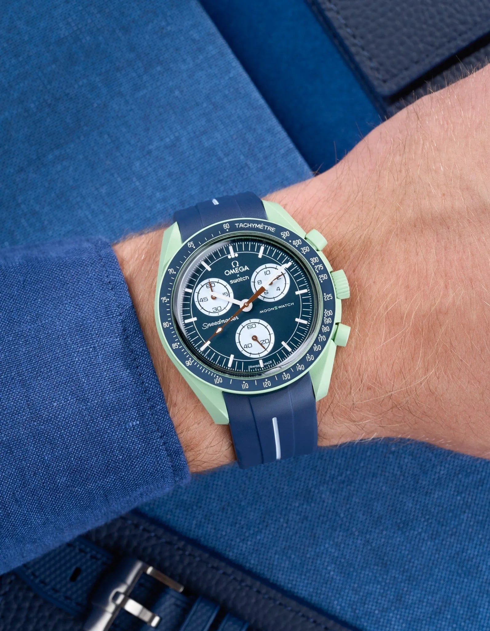 Gebogen rubberen band – blauw