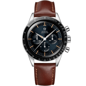Speedmaster First OMEGA in Space 39.7 mm, steel on leather strap