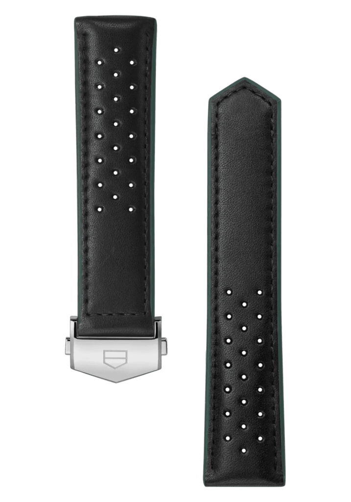 Carrera 41MM Black Perforated Leather Strap